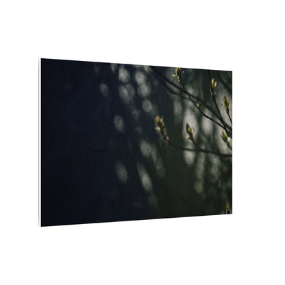 Dark Japandi Shoji Screen in Dappled | Moody Minimal Canvas Art