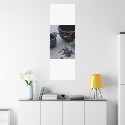 Kintsugi Tea Ceremony in Overcast | Gold Vein Canvas Art
