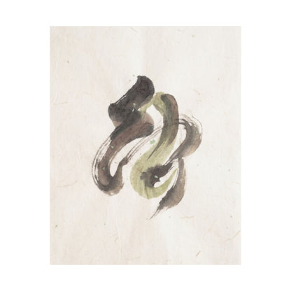 Cozy Ink Brushstroke Wall Art Print - Japanese Pattern Japandi