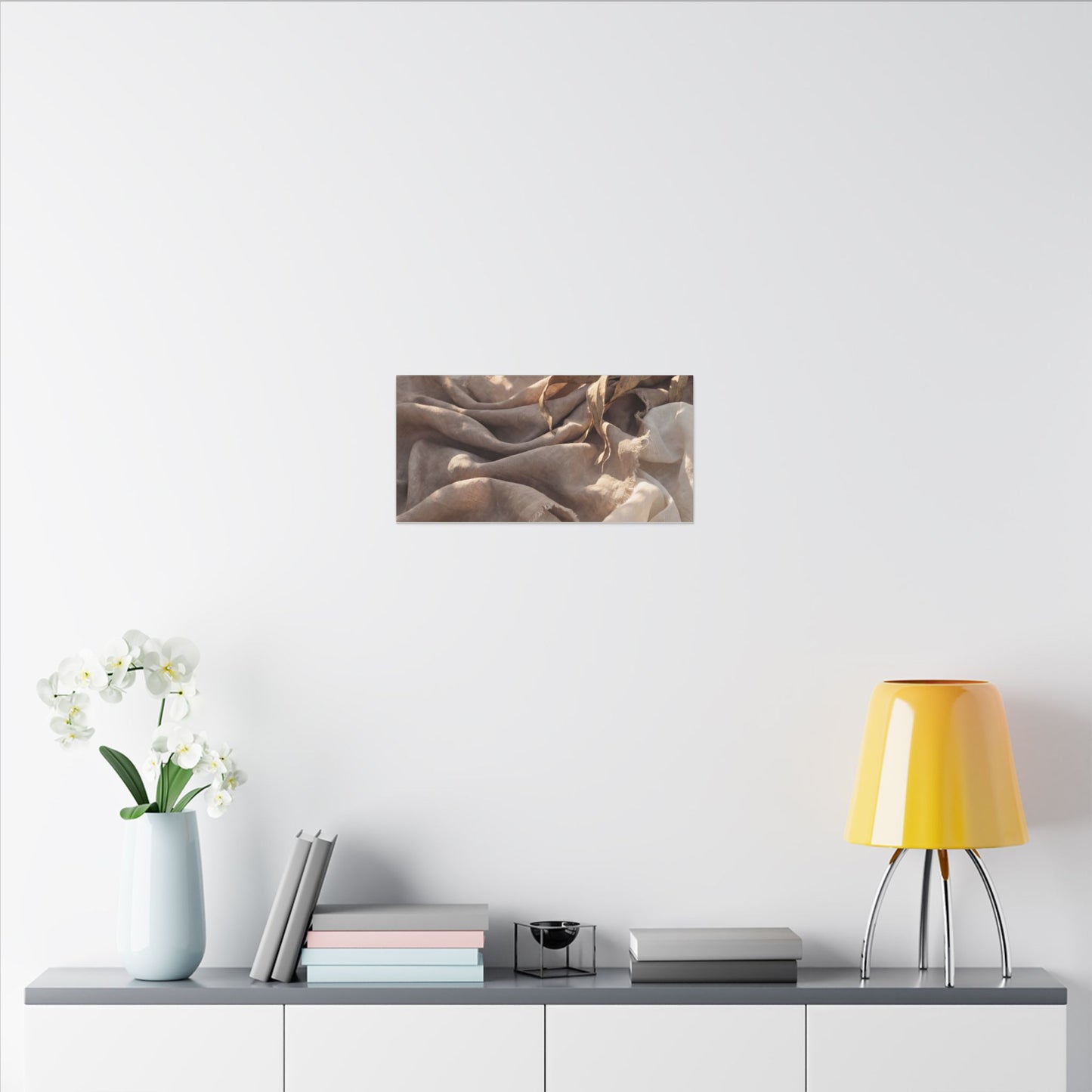 Silk Drape Summer Canvas Art | Japandi Neutral Design