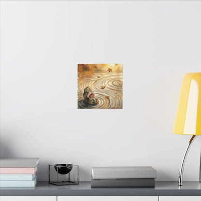 Autumn Rock Garden Watercolor Canvas Art | Neutral Decor