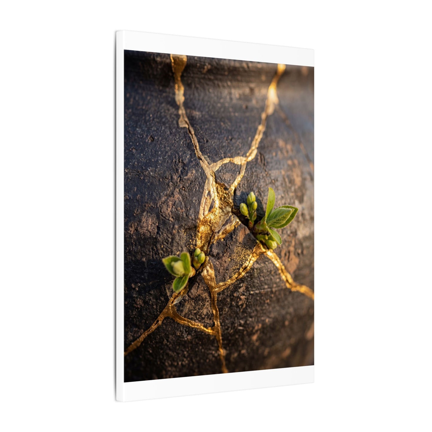 Rust Patina Gold Repair Canvas Art | Resilient Kintsugi Art