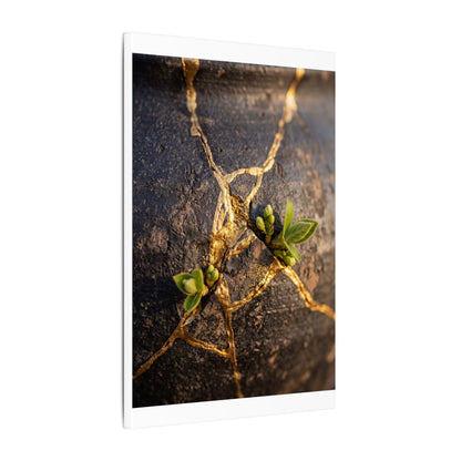 Rust Patina Gold Repair Canvas Art | Resilient Kintsugi Art