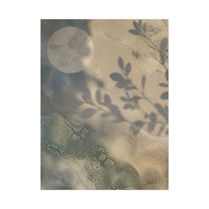 Japandi Shadow Play in Moonlight | Texture Canvas Art