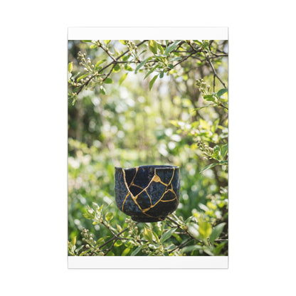 Kintsugi Broken Pottery in Dappled | Broken Beauty Canvas Art