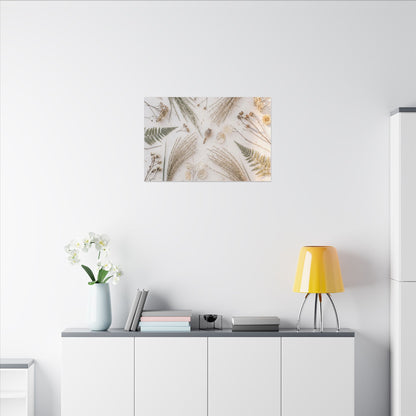 Elegant Dried Flowers Canvas Art - Japanese Pattern Japandi