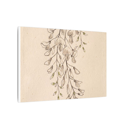 Japandi Wisteria in Golden Hour | Minimal Line Canvas Art
