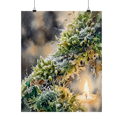 Fukinsei Moss Close Up Wall Art Print - Japandi Watercolor