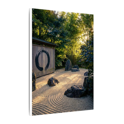 Rock Garden Enso Canvas Art | Tranquil Zen Art