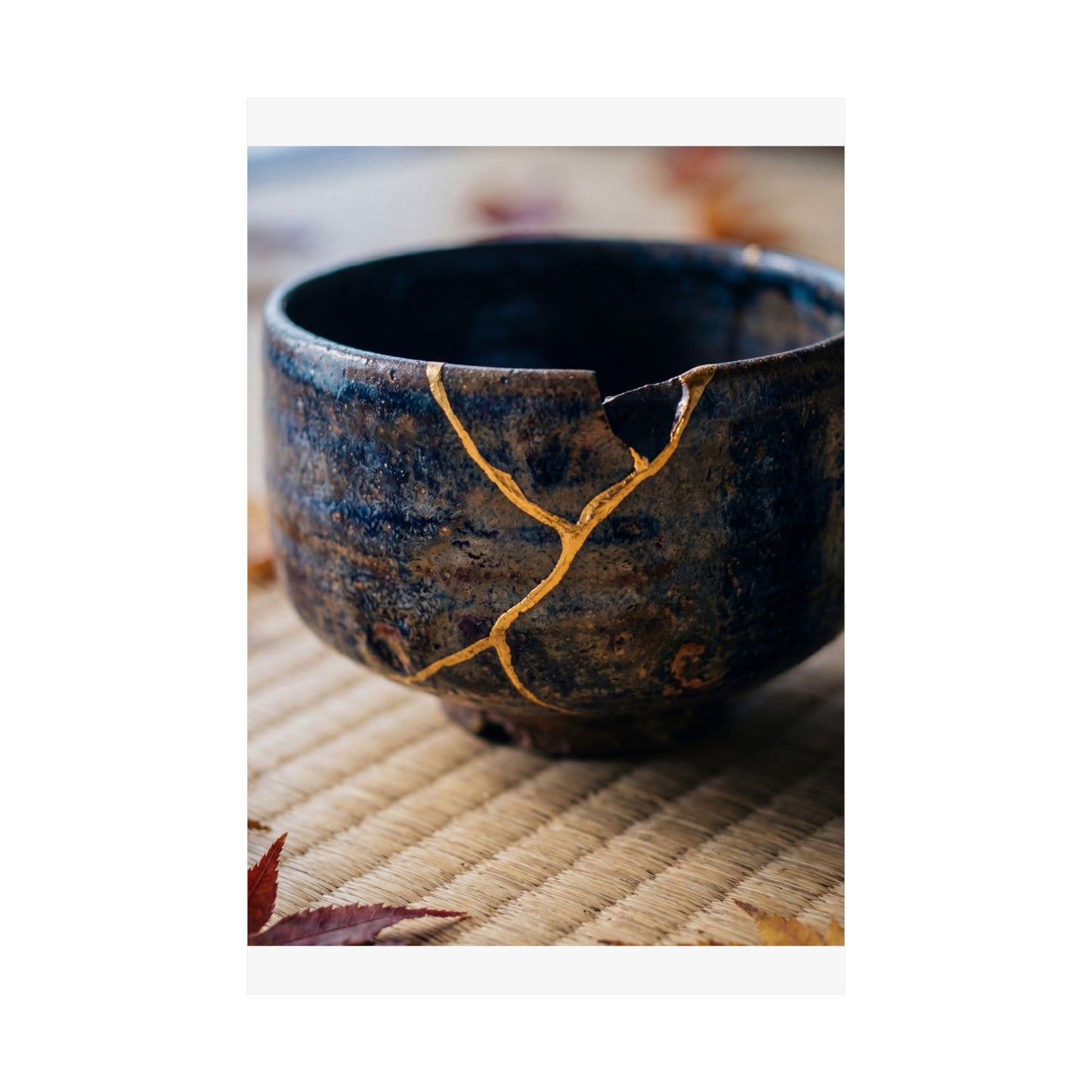 Autumn Tea Ceremony Gold Vein Wall Art Print | Healing Decor