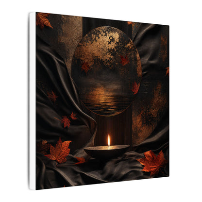 Silk Drape Autumn Canvas Art | Dark Japandi Moody Design