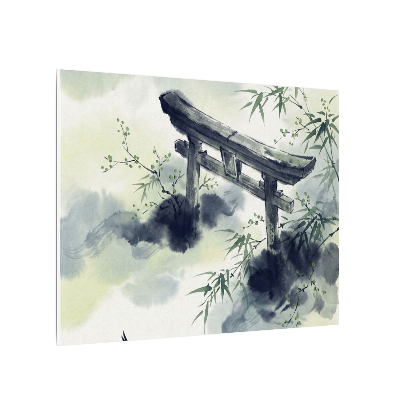 Torii Gate Sumi E Canvas Art | Serene Zen Art