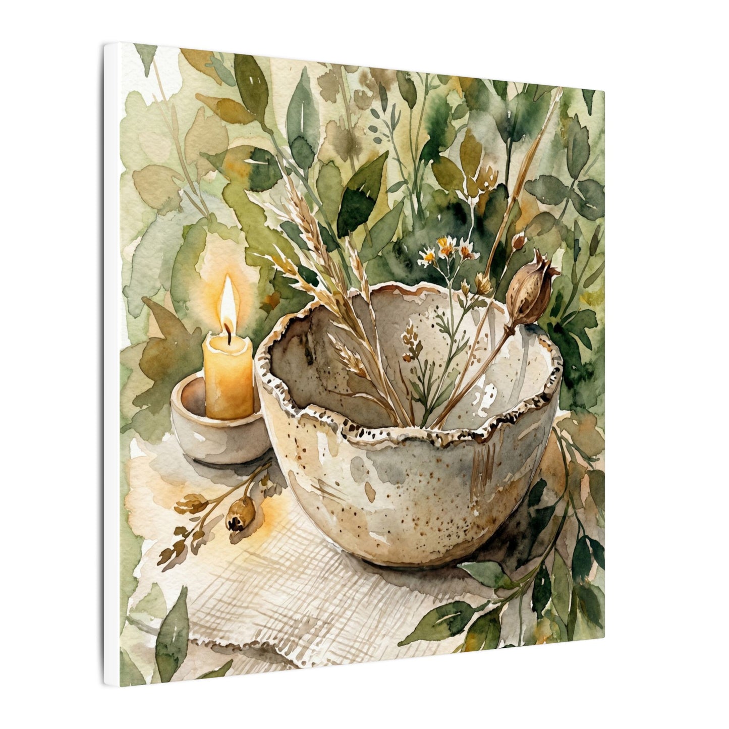 Ceramic Bowl Summer Canvas Art | Japandi Elegant Design