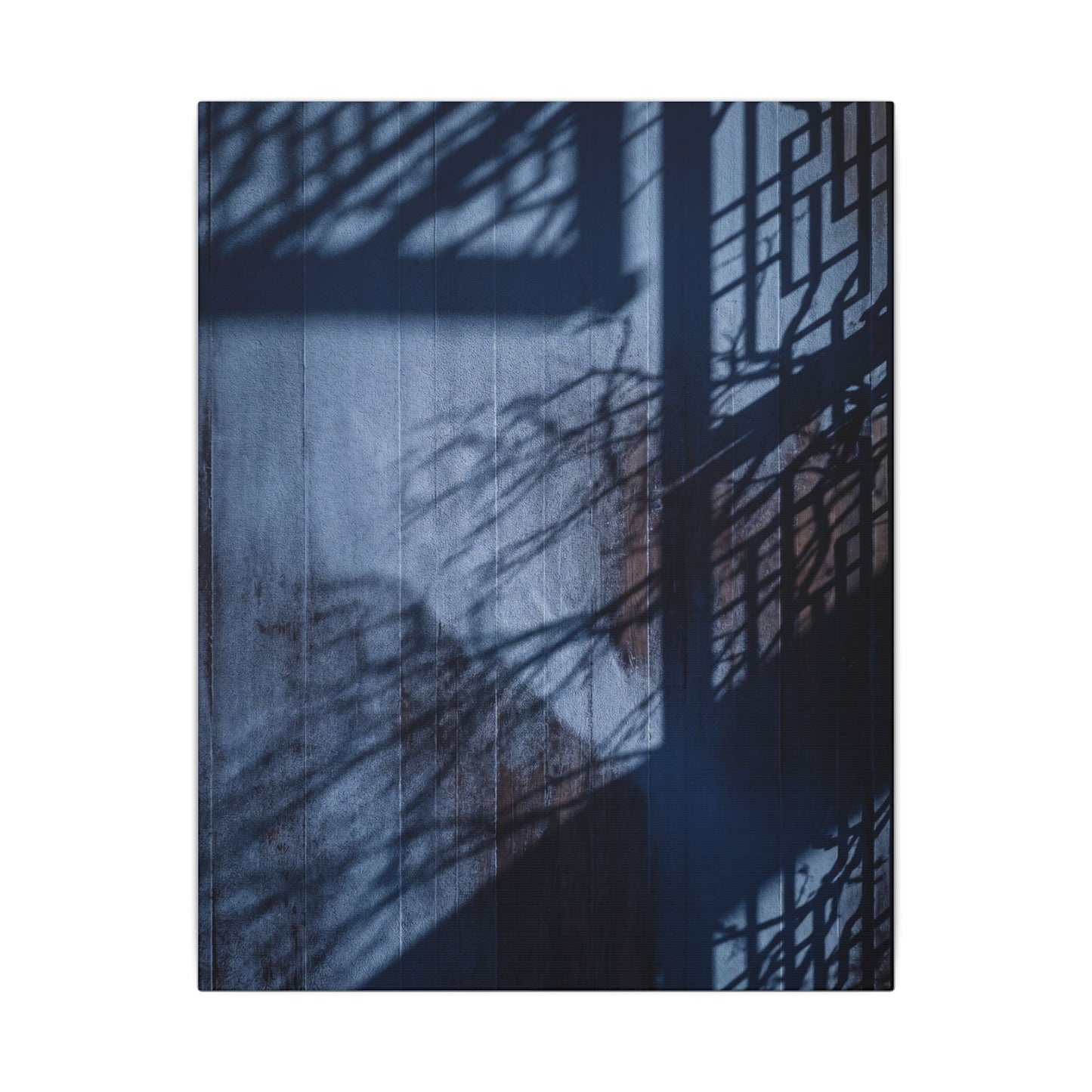 Shadow Play Moody Minimal Canvas Art | Moody Dark Japandi Art