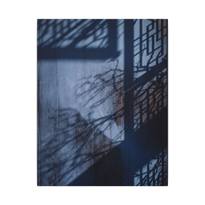 Shadow Play Moody Minimal Canvas Art | Moody Dark Japandi Art