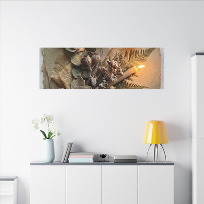Dried Flowers Texture Canvas Art | Warm Japandi Art