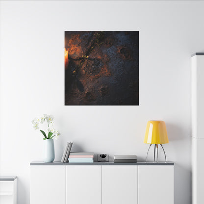 Candlelight Rust Patina Canvas Art - Dark Japandi Ma