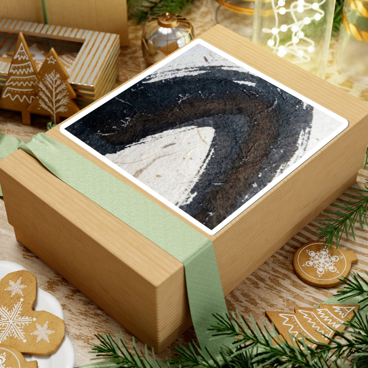 Winter Ink Brushstroke Moody Minimal Sticker | Luxurious Decor