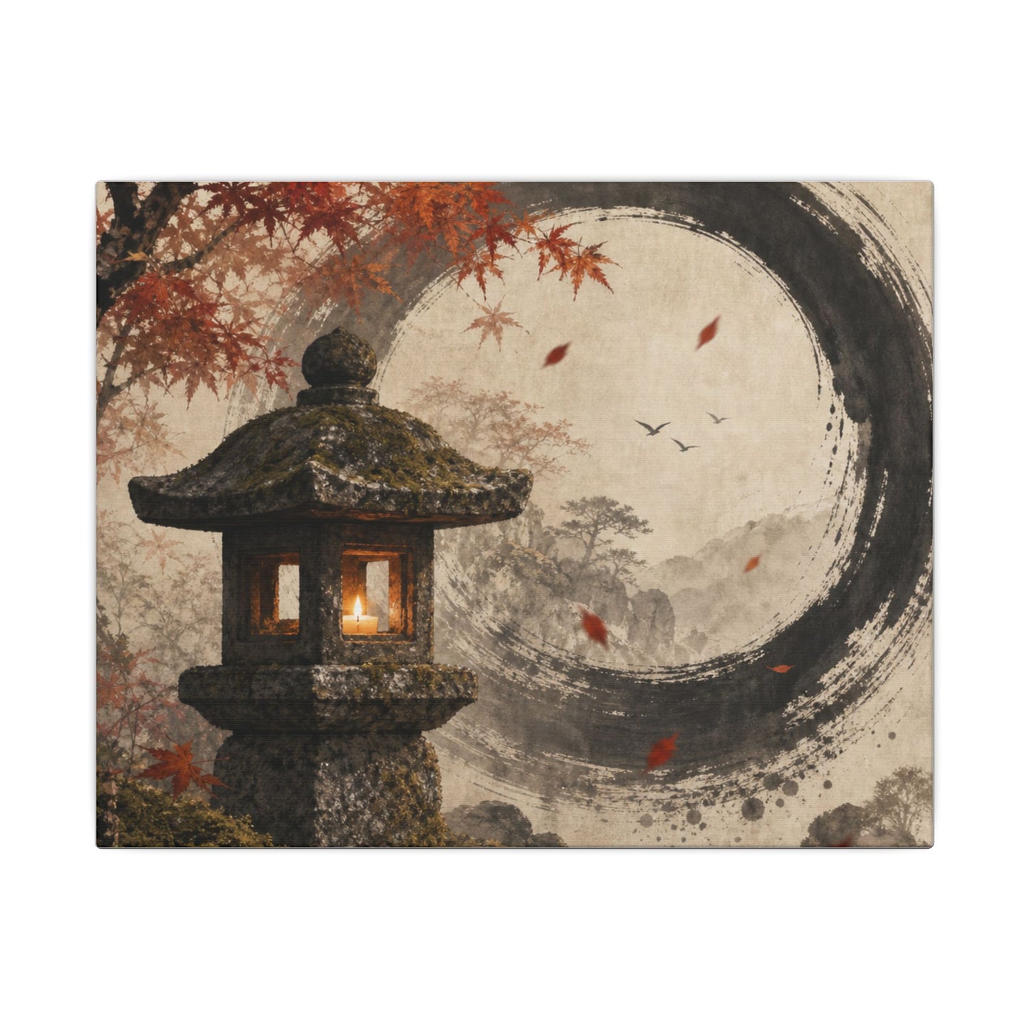 Ma Stone Lantern Canvas Art - Zen Enso