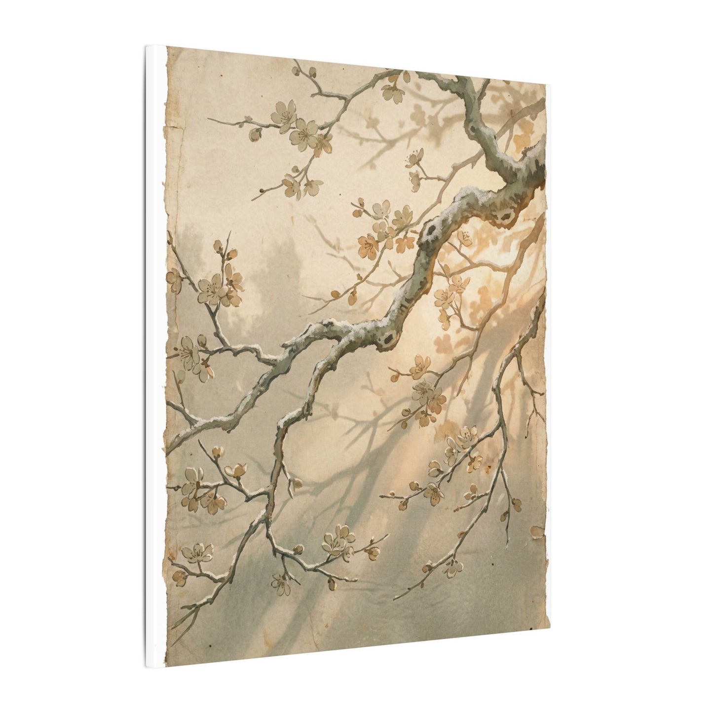 Cherry Blossom Canvas Art | Winter Japandi Japanese Pattern Art