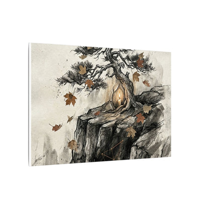 Pine Tree Autumn Canvas Art | Japandi Earthy Design