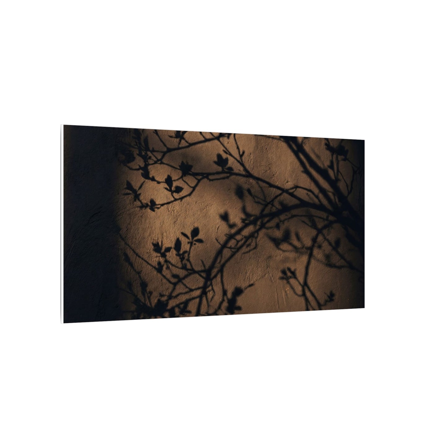 Dark Japandi Shadow Play in Golden Hour | Shadow Zen Canvas Art