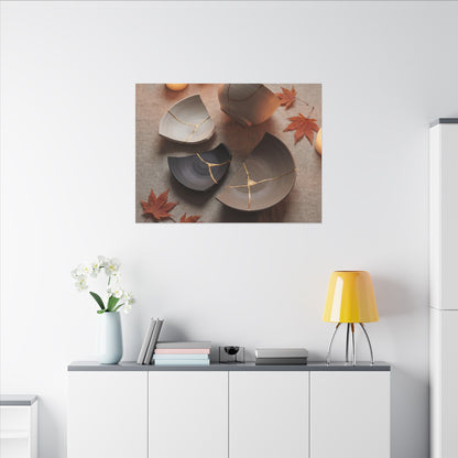 Candlelight Broken Pottery Canvas Art - Japandi Ma
