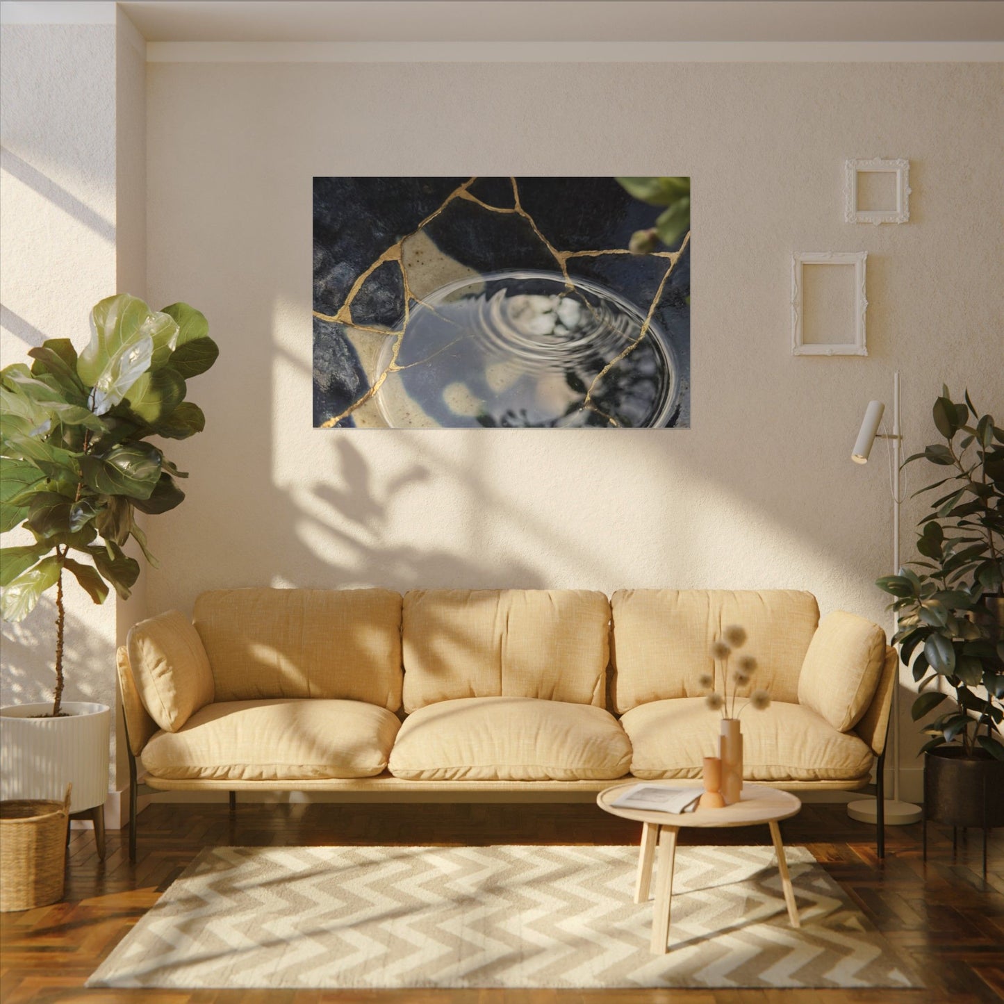 Water Ripple Spring Canvas Art | Kintsugi Beautiful Design