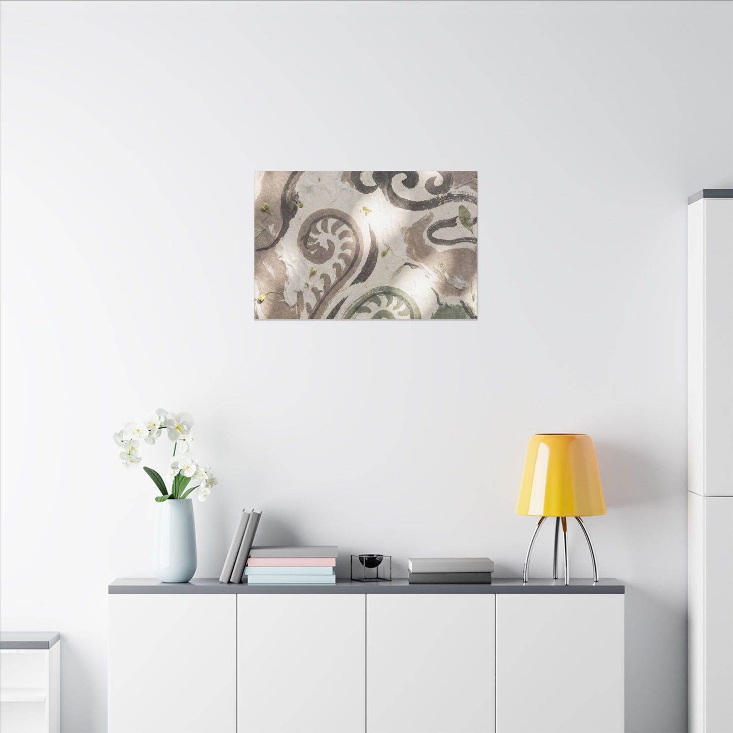 Dappled Ink Brushstroke Canvas Art - Japandi Ma