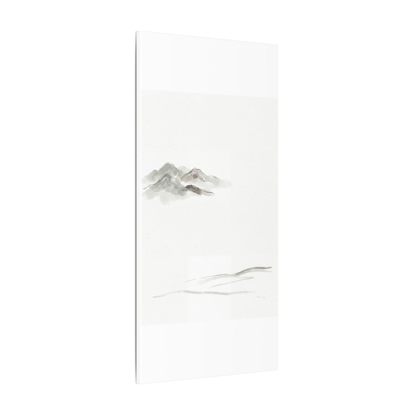 Winter Mountain Mist Minimal Line Canvas Art | Elegant Decor