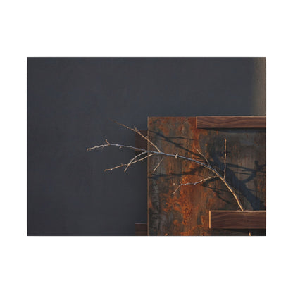 Ma Rust Patina Canvas Art - Dark Japandi Dark Texture Art Print