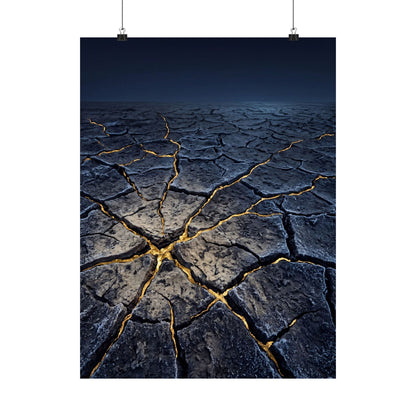 Ma Cracked Earth Wall Art Print - Kintsugi Broken Beauty