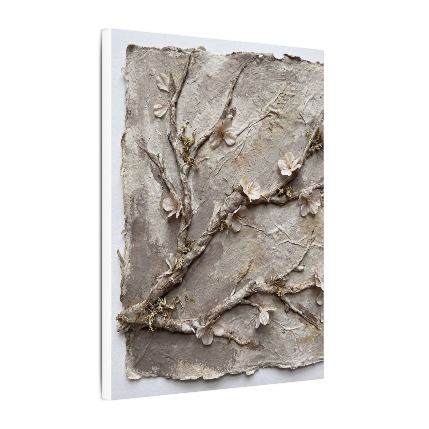Summer Cherry Blossom Texture Canvas Art | Earthy Decor