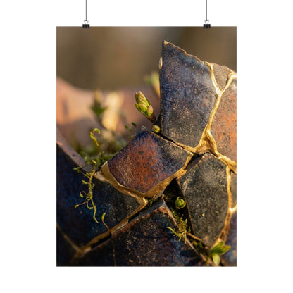 Broken Pottery Spring Wall Art Print | Kintsugi Healing Design