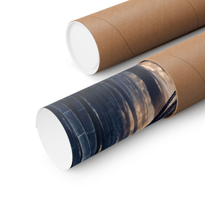 Golden Hour Bamboo Grove Wall Art Print - Zen Shibui