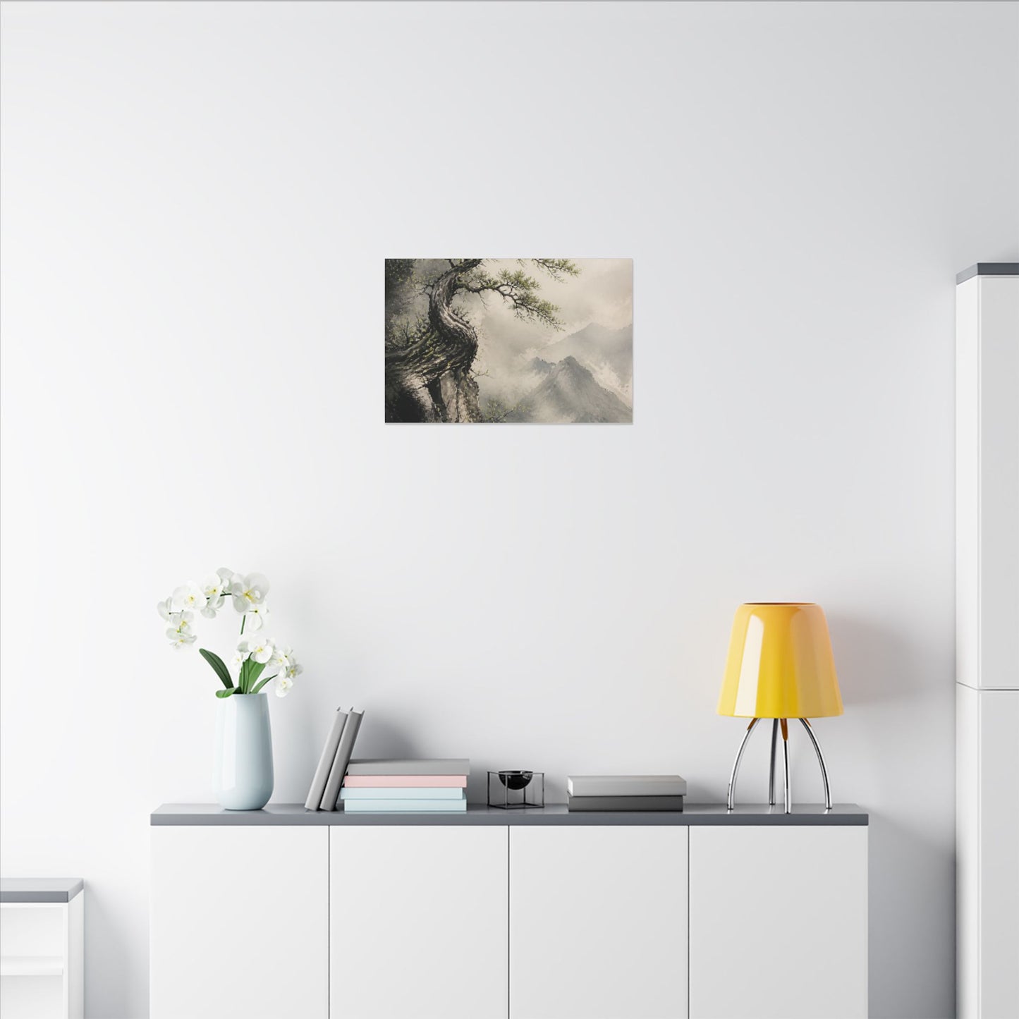 Spring Pine Tree Watercolor Canvas Art | Warm Decor
