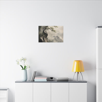 Spring Pine Tree Watercolor Canvas Art | Warm Decor