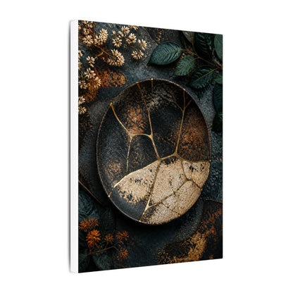 Kintsugi Rust Patina in Dawn | Gold Repair Canvas Art