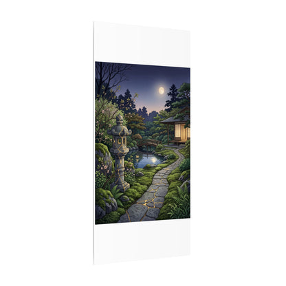 Spring Moonlit Garden Gold Vein Canvas Art | Resilient Decor