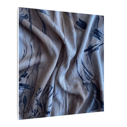 Silk Drape Winter Canvas Art | Japandi Earthy Design