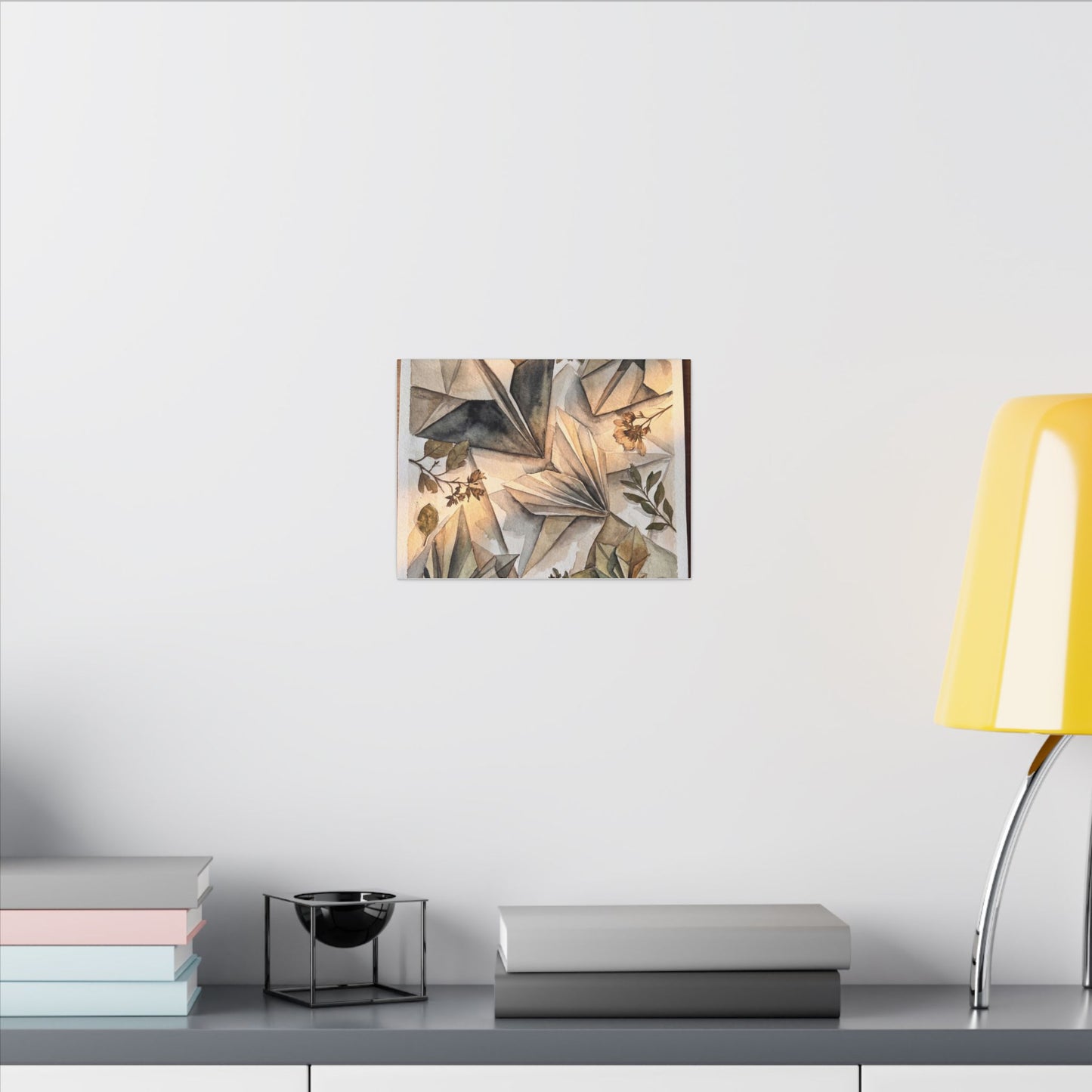 Golden Hour Paper Fold Canvas Art - Japandi Seijaku