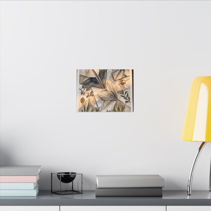 Golden Hour Paper Fold Canvas Art - Japandi Seijaku