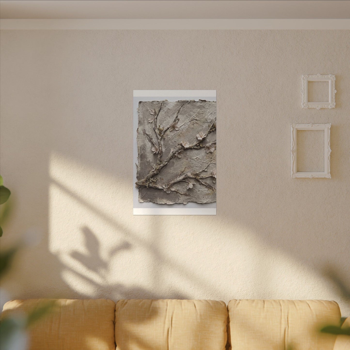 Summer Cherry Blossom Texture Canvas Art | Earthy Decor
