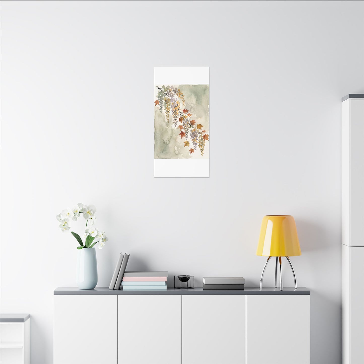 Ma Wisteria Canvas Art - Japandi Watercolor