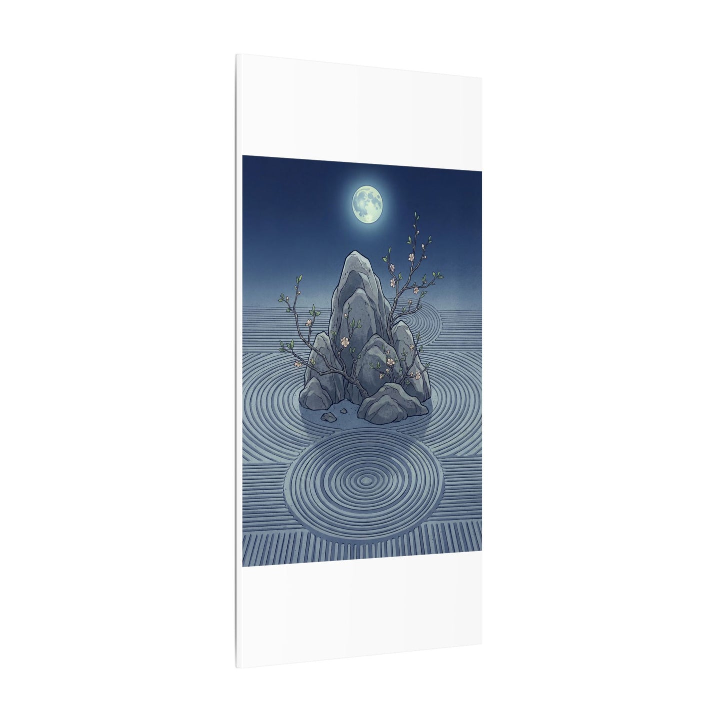 Spring Rock Garden Ukiyo E Inspired Canvas Art | Tranquil Decor
