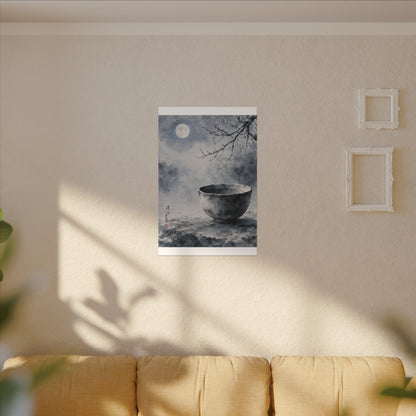 Seijaku Ceramic Bowl Canvas Art - Zen Sumi E