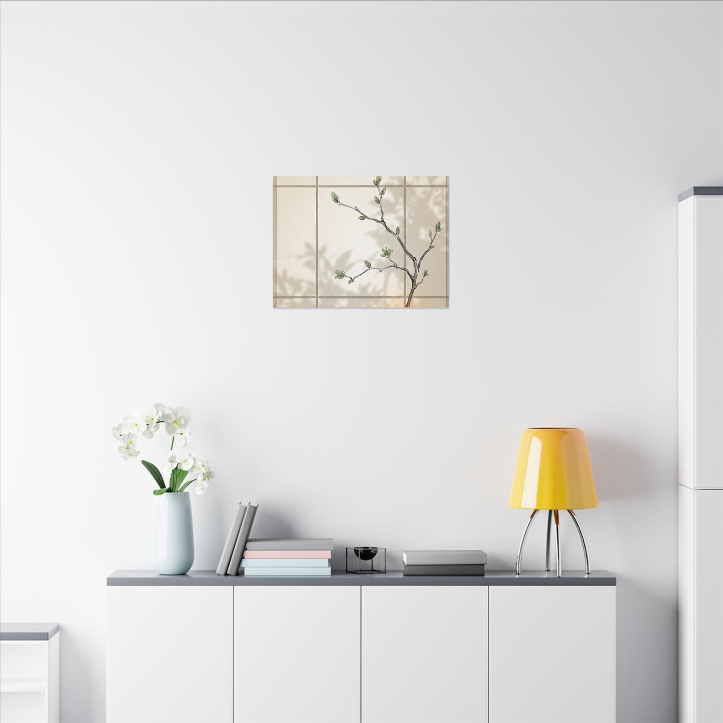 Shoji Screen Spring Canvas Art | Japandi Cozy Design