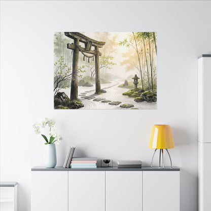 Peaceful Torii Gate Canvas Art - Karesansui Zen