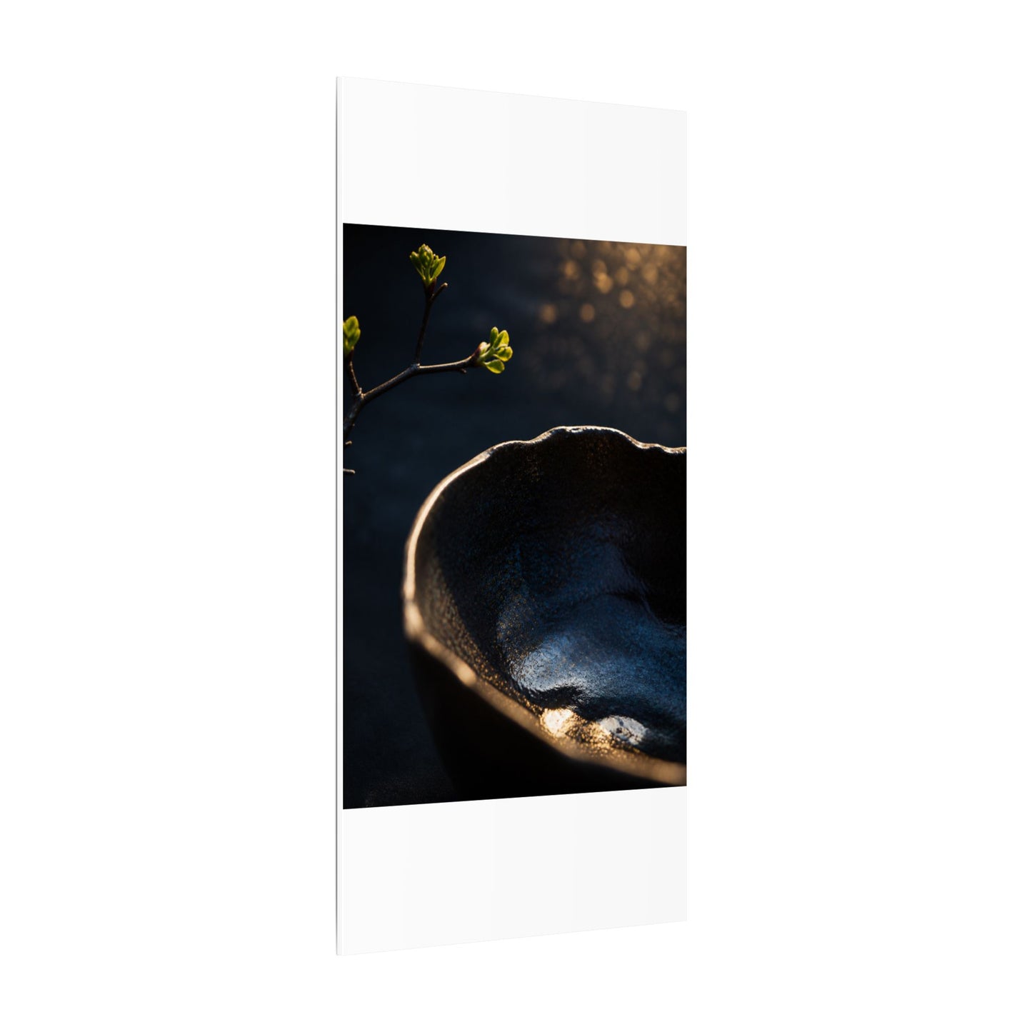 Ma Ceramic Bowl Canvas Art - Dark Japandi Shadow Zen