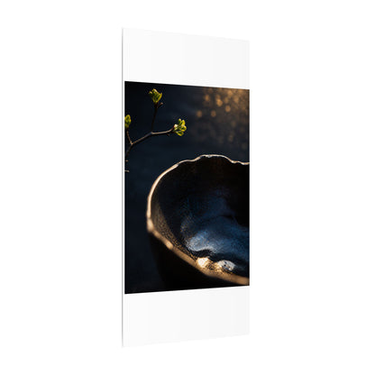 Ma Ceramic Bowl Canvas Art - Dark Japandi Shadow Zen
